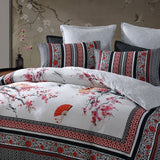 NNEDSZ Tokyo Drift Red 100% Cotton Sateen Quilt Cover Set Queen