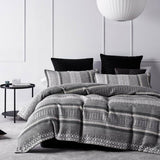 NNEDSZ Platinum Collection Tribeca Steel Textured Quilt Cover Set Queen