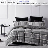 NNEDSZ Platinum Collection Tribeca Steel Textured Quilt Cover Set Super King