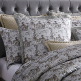 NNEDSZ Davinci Trieste Silver Yarn-dyed Metallic Quilt Cover Set King