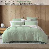NNEDSZ Platinum Collection Tropicana Sage Cotton Matelasse Quilt Cover Set King