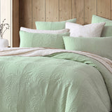 NNEDSZ Platinum Collection Tropicana Sage Cotton Matelasse Quilt Cover Set Queen