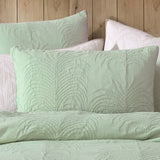 NNEDSZ Platinum Collection Tropicana Sage Cotton Matelasse Quilt Cover Set Queen