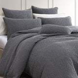 NNEDSZ Private Collection Urban Charcoal 100% Cotton Waffle Quilt Cover Set Super King