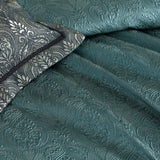 NNEDSZ Davinci Valencia Emerald Damask Jacquard Quilt Cover Set Queen