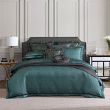 NNEDSZ Davinci Valencia Emerald Damask Jacquard Quilt Cover Set Super King