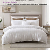 NNEDSZ Private Collection Winton White Jacquard Quilt Cover Set King
