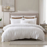 NNEDSZ Private Collection Winton White Jacquard Quilt Cover Set Queen