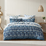 NNEDSZ Logan and Mason 250TC Woolamai Blue Cotton Sateen Quilt Cover Set Queen