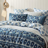 NNEDSZ Logan and Mason 250TC Woolamai Blue Cotton Sateen Quilt Cover Set Super King