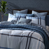 NNEDSZ Yarmouth Blue 250TC 100% Cotton Sateen Quilt Cover Set King