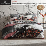 NNEDSZ Logan and Mason 250TC Yume Black Cotton Sateen Quilt Cover Set King