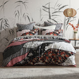 NNEDSZ Logan and Mason 250TC Yume Black Cotton Sateen Quilt Cover Set Queen