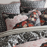 NNEDSZ Logan and Mason 250TC Yume Black Cotton Sateen Quilt Cover Set Queen