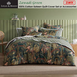 NNEDSZ Zawadi Green 250TC 100% Cotton Sateen Quilt Cover Set King