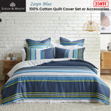 NNEDSZ 250TC Zayn Blue Cotton Sateen Quilt Cover Set King
