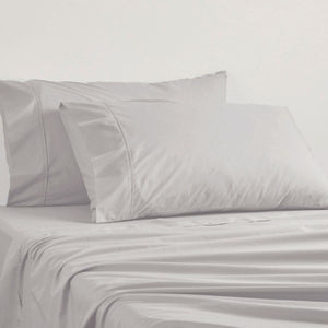 NNEDSZ 250TC 50% Polyester 50% Cotton Percale Sheet Set Silver 50cm Wall Queen