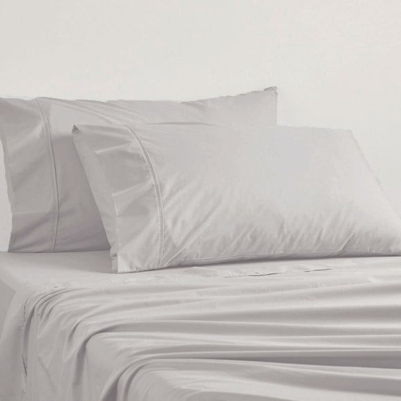 NNEDSZ 250TC 50% Polyester 50% Cotton Percale Sheet Set Silver 50cm Wall Super King
