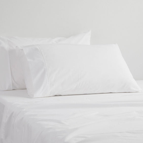 NNEDSZ 250TC 50% Polyester 50% Cotton Percale Sheet Set White 50cm Wall King
