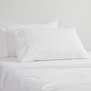 NNEDSZ 250TC 50% Polyester 50% Cotton Percale Sheet Set White 50cm Wall Super King