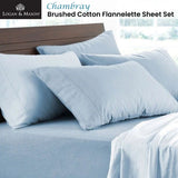 NNEDSZ Soft Brushed Cotton Flannelette Sheet Set Chamb40cm Wall King