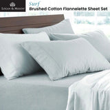 NNEDSZ Soft Brushed Cotton Flannelette Sheet Set Surf 40cm Wall King