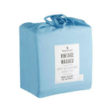 NNEDSZ Blake & Lindsay Sky Vintage Washed Microfibre Sheet Set 40cm Wall Queen