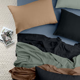 NNEDSZ Blake & Lindsay Surf Vintage Washed Microfibre Sheet Set 40cm Wall Double