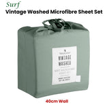 NNEDSZ Blake & Lindsay Surf Vintage Washed Microfibre Sheet Set 40cm Wall Queen