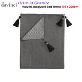 NNEDSZ Davinci Octavia Granite Woven Bed Throw 135 x 220 cm
