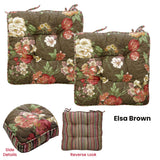 NNEDSZ Lylac Homeware Petal Delights Set of 2 Cotton Chair Pads Elsa Brown