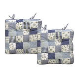 NNEDSZ Lylac Homeware Petal Delights Set of 2 Cotton Chair Pads Lucy Blue