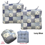 NNEDSZ Lylac Homeware Petal Delights Set of 2 Cotton Chair Pads Lucy Blue