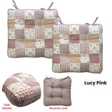 NNEDSZ Lylac Homeware Petal Delights Set of 2 Cotton Chair Pads Lucy Pink