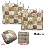 NNEDSZ Lylac Homeware Petal Delights Set of 2 Cotton Chair Pads Mia Brown