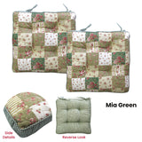 NNEDSZ Lylac Homeware Petal Delights Set of 2 Cotton Chair Pads Mia Green
