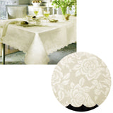 NNEDSZ Design with Scalloped Edging Table Cloth Cream 140 x 180 cm