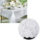 NNEDSZ Design with Scalloped Edging Table Cloth White 140 x 180 cm