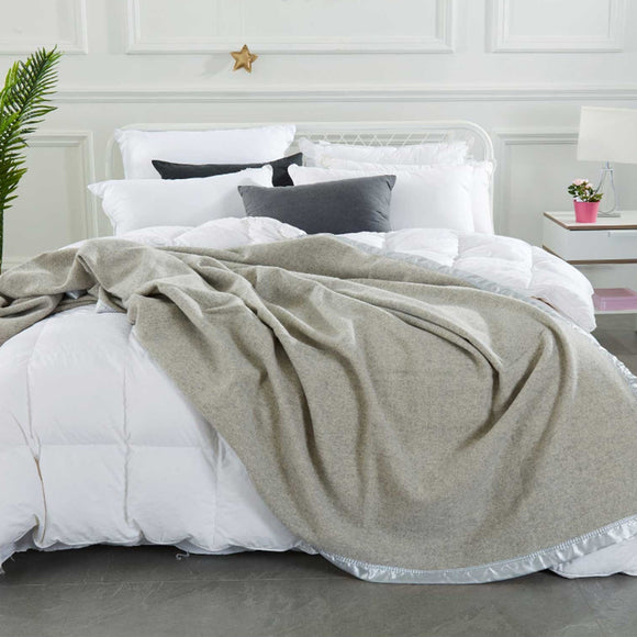 NNEDSZ Alastairs Australian Merino Wool Blanket Steel Grey - King