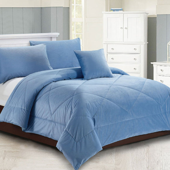 NNEDSZ Georges Fine Linens Carrington Quilt / Comforter Set Chambray Blue Super King