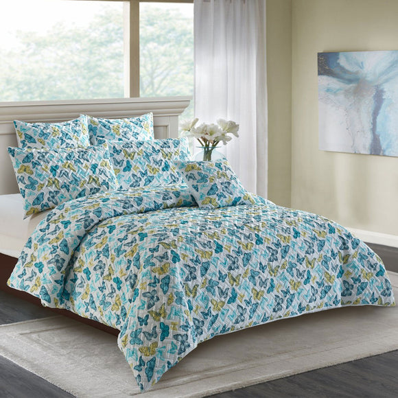 NNEDSZ Georges Fine Linens Butterfly Quilt Cover Set - King