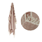 NNEDSZ 100% Cotton Fringe Throw Rug 125 x 150 cm Aztec Rust