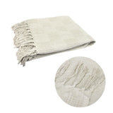 NNEDSZ Checkerboard 100% Cotton Texture Fringe Throw Rug 125 x 150 cm Off White