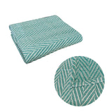 NNEDSZ Sia Herringbone Sea Green 100% Cotton Texture Throw Rug 125 x 150 cm