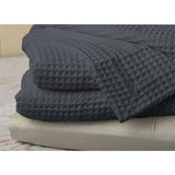 NNEDSZ Jenny Mclean Ardent Premium Super Soft Cotton Waffle Blanket Charcoal Queen