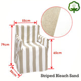 NNEDSZ Rans 100% Cotton Director Chair Cover - Striped Bleach Sand