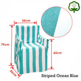 NNEDSZ Rans 100% Cotton Director Chair Cover - Striped Ocean Blue