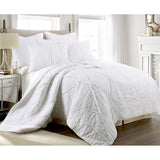 NNEDSZ Jenny Mclean Bobby Ruffle White 3 Piece Coverlet Set Queen