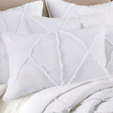 NNEDSZ Jenny Mclean Bobby Ruffle White 3 Piece Coverlet Set Queen