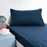NNEDSZ Minikins Junior Cotton Combo Fitted Sheet Set Storm Navy Single